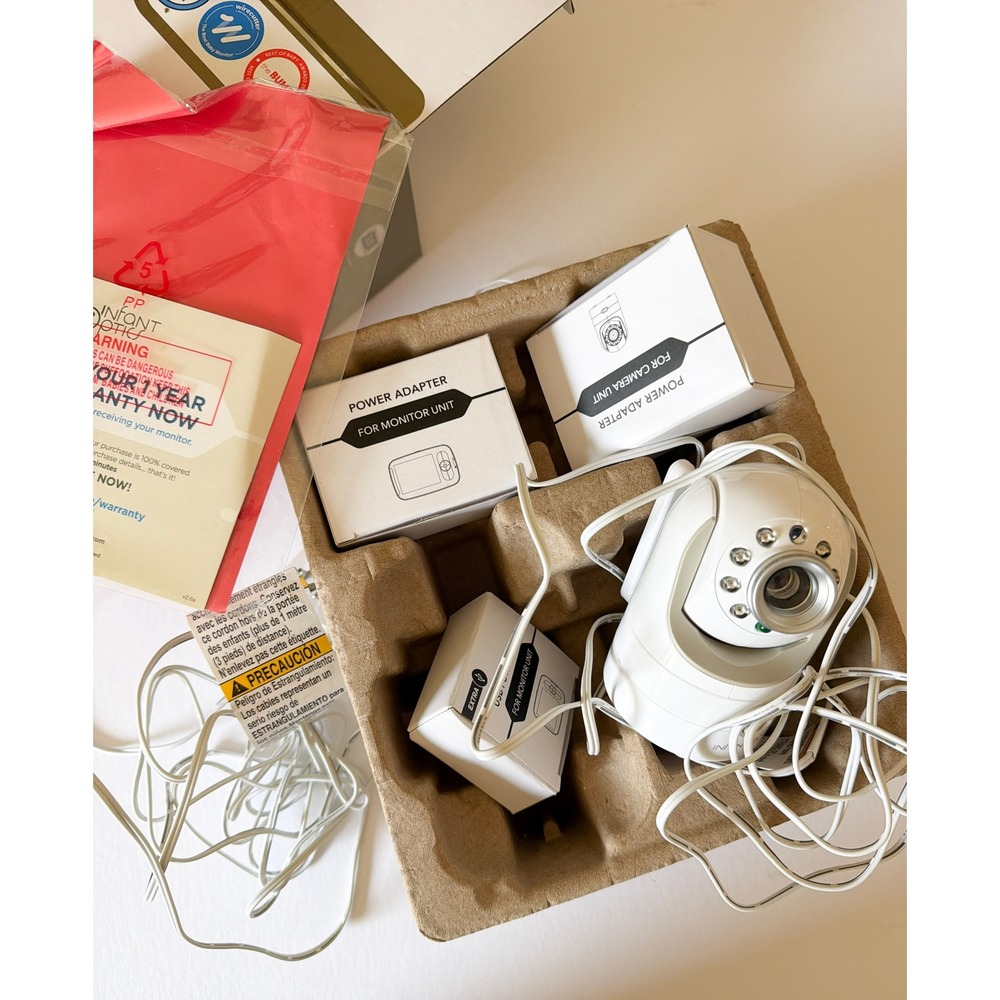 Infant Optics DXR-8 Video Baby Monitor White Wireless Pan Tilt Zoom Night Vision